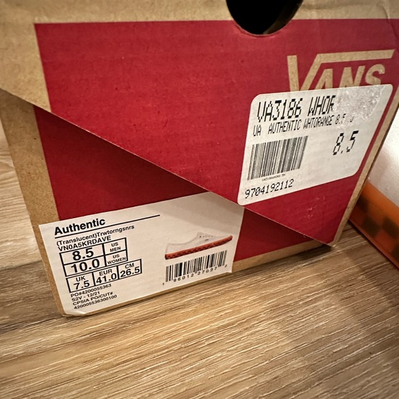Vans White/Orange Translucent (New) - Picture 5 of 5